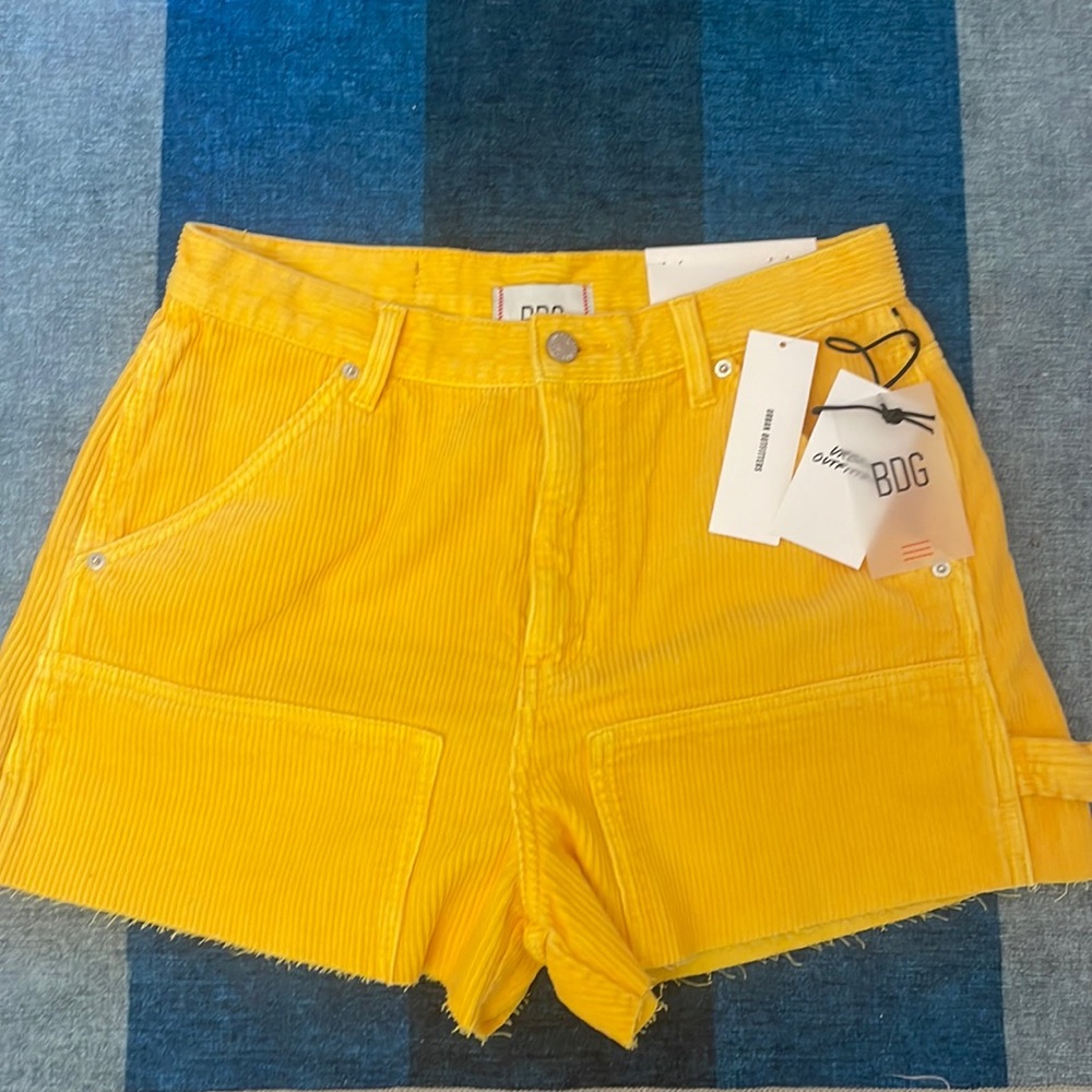 BRAND NEW yellow BDG corduroy shorts